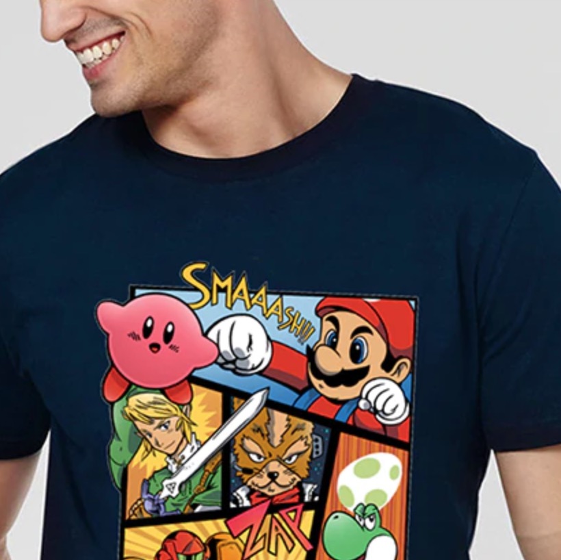 T-Shirt Super Super Smash Bros dans le style bd - /medias/157070878116.jpg