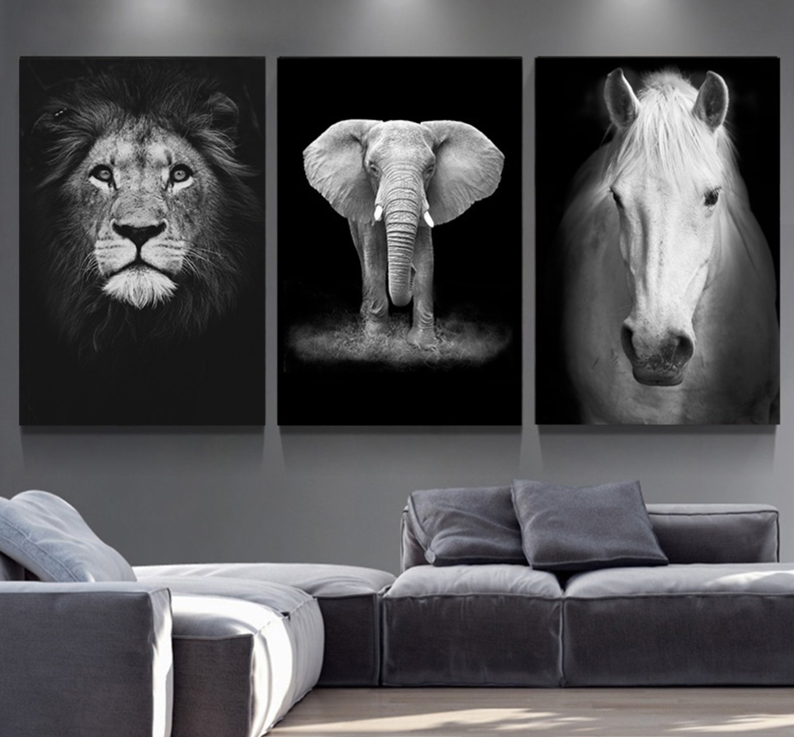 Toiles peintures animaux en noir et blanc - /medias/157553549845.jpg