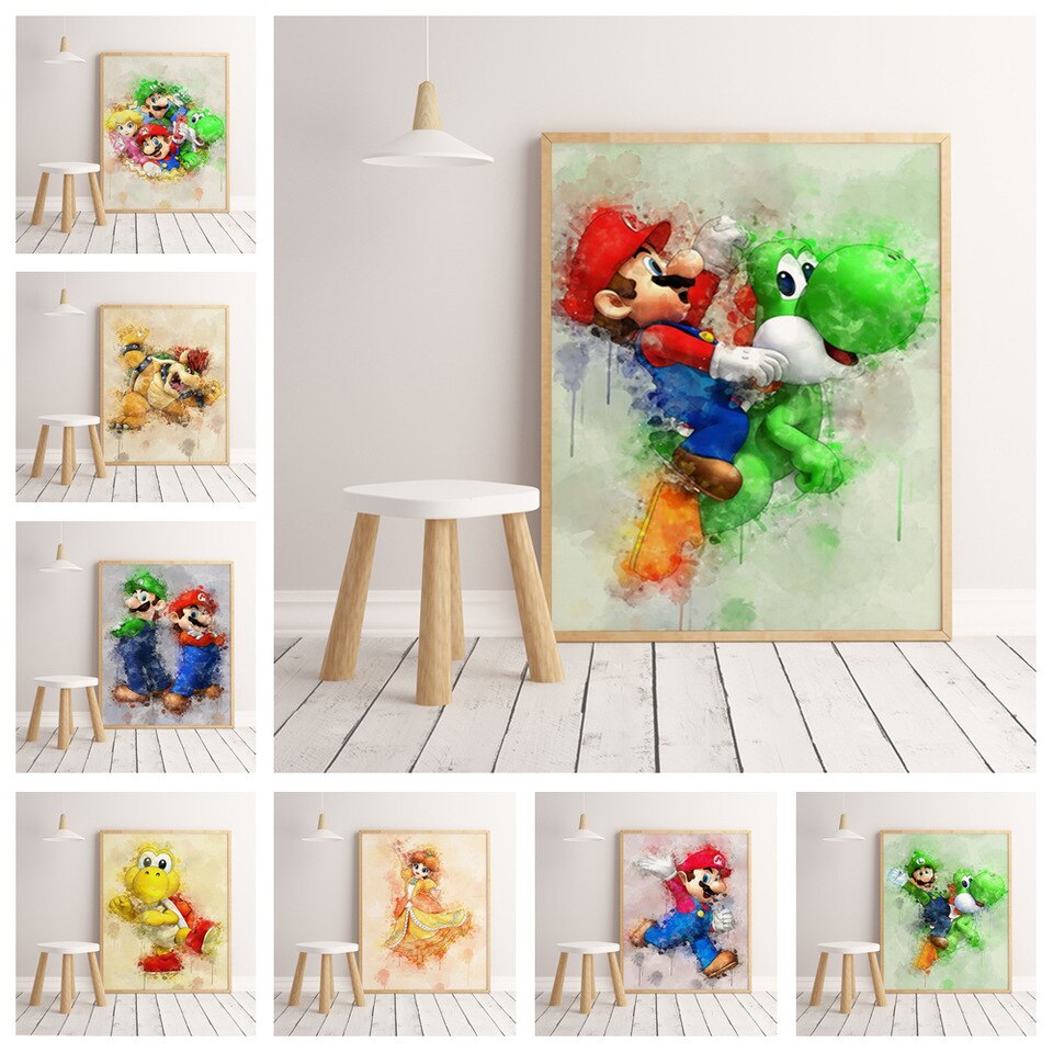 Affiches aquarelle Mario &amp; Luigi - /medias/157803470335.jpg