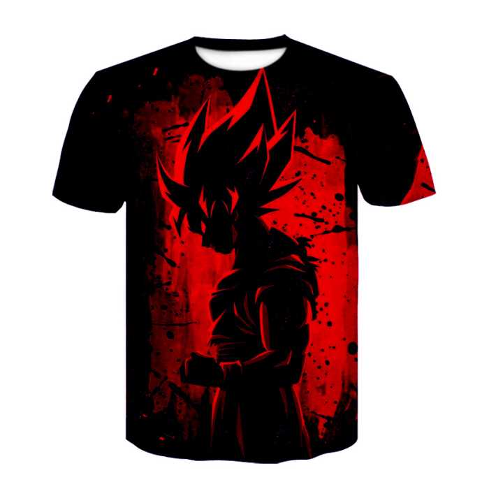 T-Shirt Dragon Ball Z Super Saiyan (noir / rouge) 