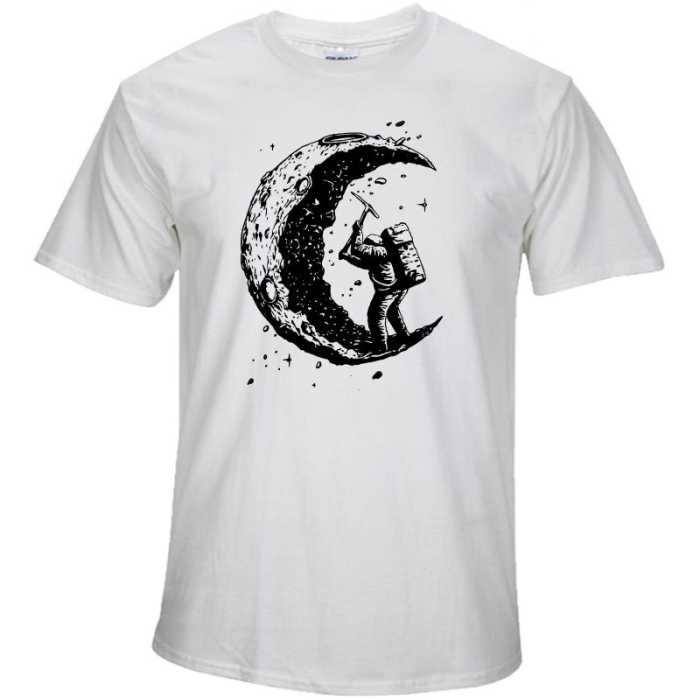 T-Shirt &quot;creuser la lune&quot; manches courtes