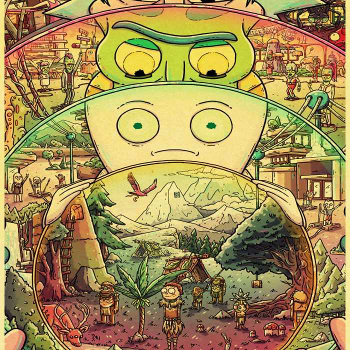 Affiche Rick et Morty : Batterie et microverse