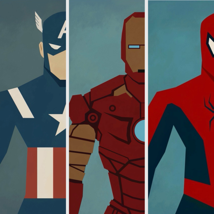 Posters multiples Marvel / DC (Iron Man, Spiderman, Captain America)