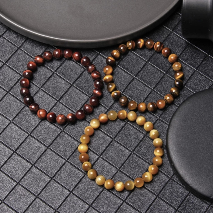 Bracelets perles naturelles oeil du tigre