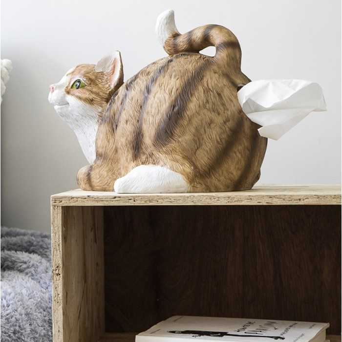 Distributeur de mouchoirs chat
