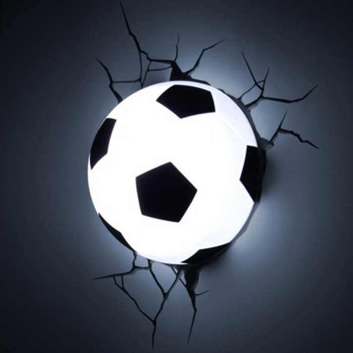 Lampe murale ballon de foot en 3D